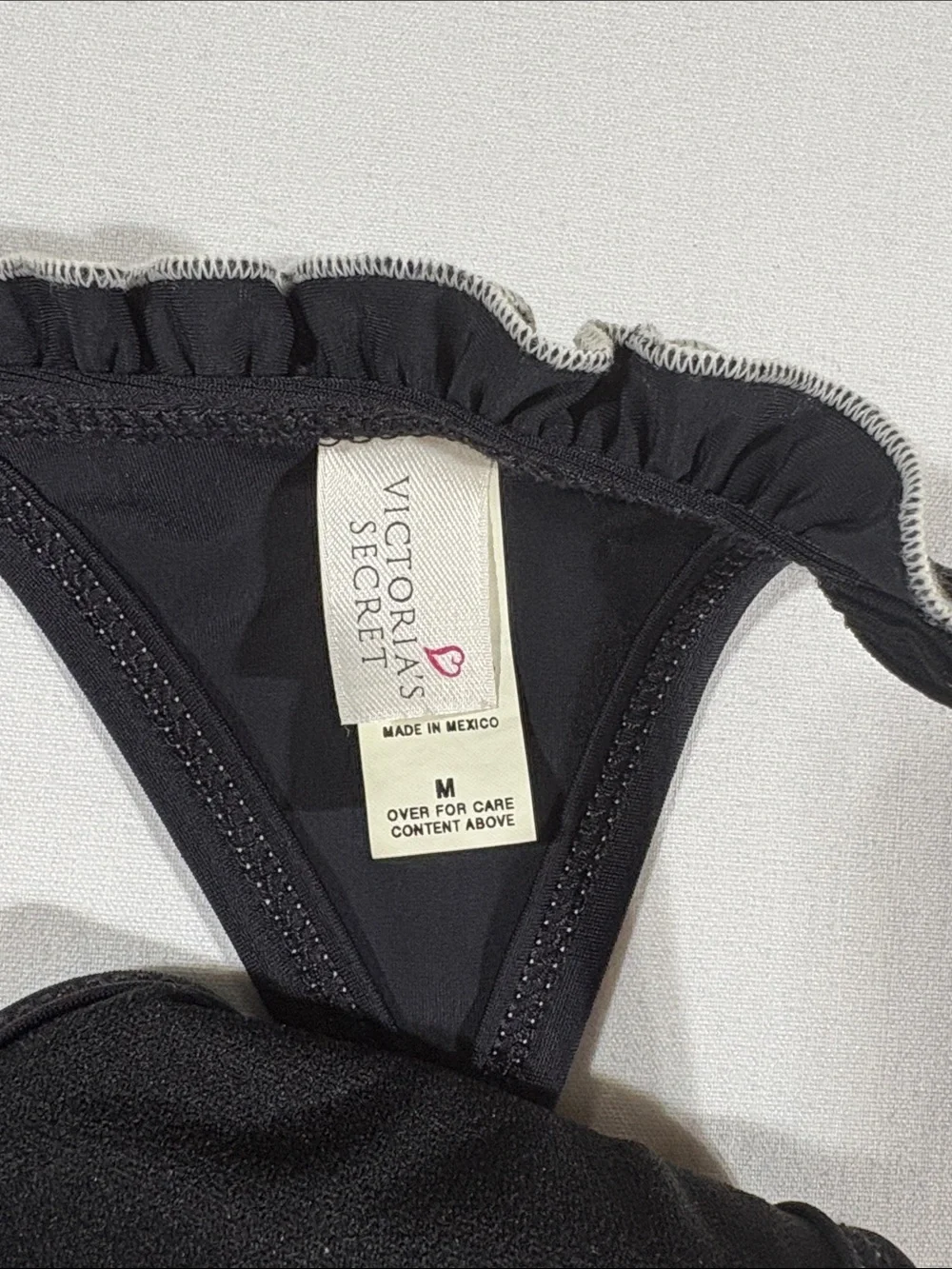 Victoria’s Secret Black Ruffle Trim Underwire Bikini Set - Swimsuit 34B Medium